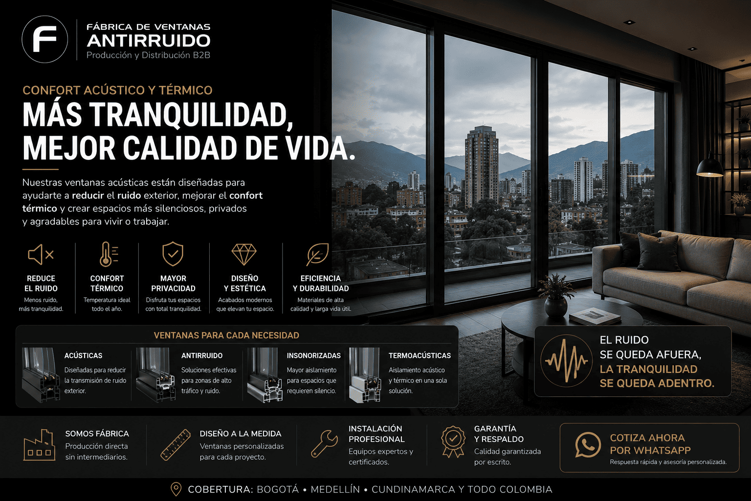 Instalación de ventanas antirruido en Bogotá