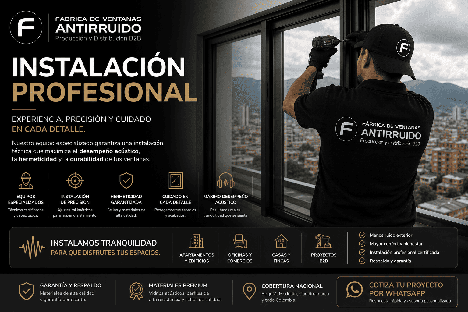 Instalación de ventanas antirruido en Bogotá